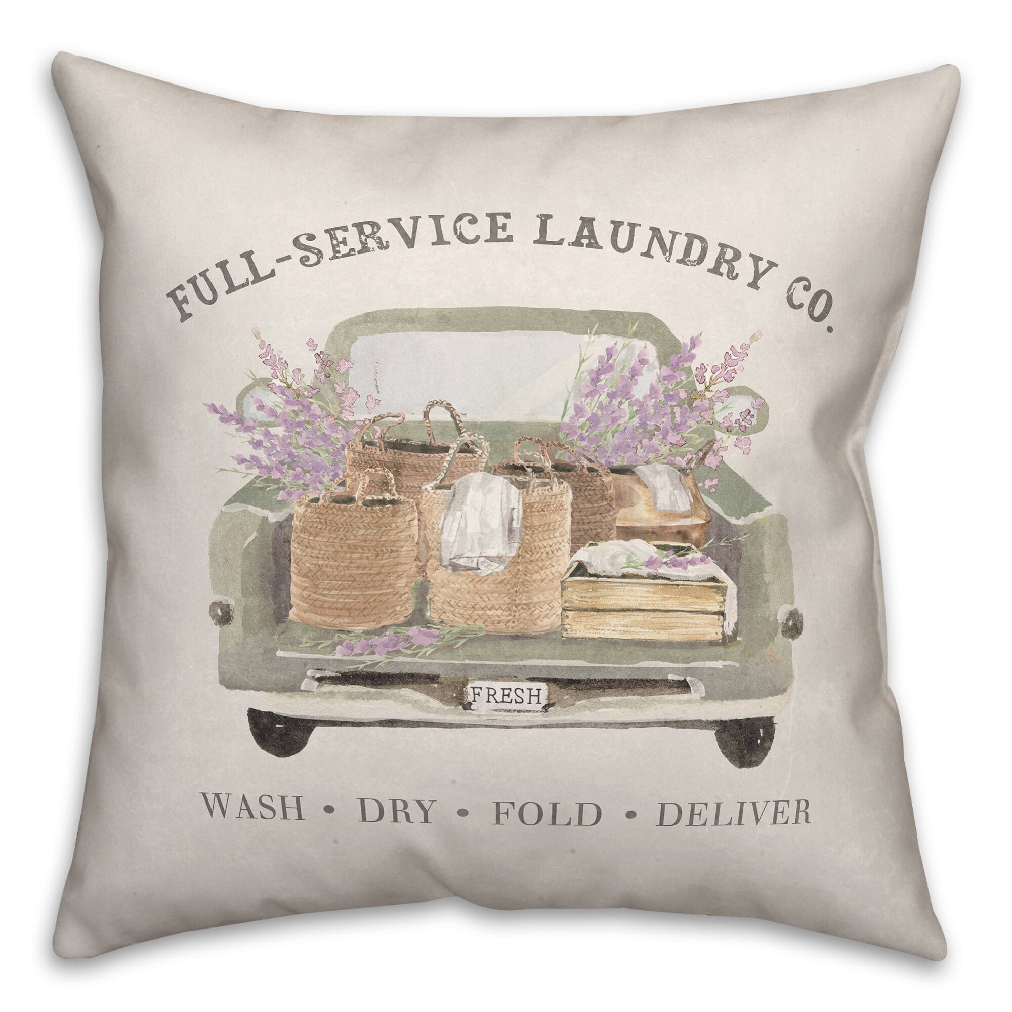 Laundry Service Indoor/Outdoor Throw Pillow